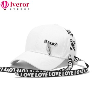 Lveror หมวกเบสบอล ผ้าฝ้าย สีพื้น สไตล์ฮิปฮอป