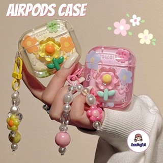 เคสหูฟังบลูทูธไร้สาย แบบนิ่ม ลายดอกไม้ 3D กันกระแทก สําหรับ Airpods 1 2 3 Pro 2