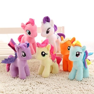 25 ซม. My Little Pony ของเล่นตุ๊กตายูนิคอร์น สีรุ้ง น่ารัก การ์ตูนอะนิเมะ ยัดไส้สัตว์ ทไวไลท์ ประกาย ขี่ม้า โมเดล ตุ๊กตา ของเล่น ของขวัญเด็ก