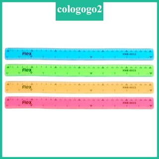 Cologogo2 ไม้บรรทัด PVC ป้องกันการแตกหัก พร้อมสเกลเมตริก สําหรับเด็ก และผู้ใหญ่