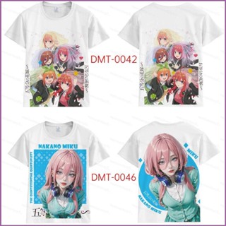 Cwc เสื้อยืดแขนสั้น พิมพ์ลายกราฟฟิค The Quintessential Quintuplets Nakano Miku 3D พลัสไซซ์