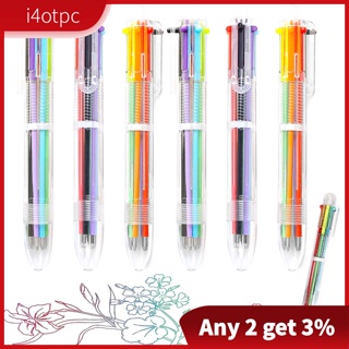 I4otpc ปากกาลูกลื่น 0.5 มม. 6-in-1 6 สี ยืดหดได้ สําหรับเด็ก 24 แพ็ค