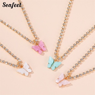 Seafeel สร้อยคอโซ่ จี้รูปผีเสื้อ เครื่องประดับแฟชั่นสตรี