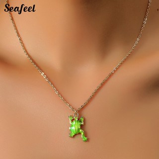 Seafeel สร้อยคอโซ่ จี้การ์ตูนกบ เครื่องประดับ สําหรับผู้หญิง