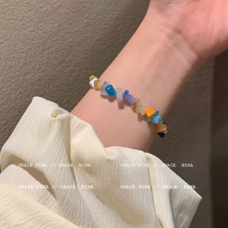 พร้อมส่ง สร้อยข้อมือ ประดับลูกปัด สีสันสดใส หรูหรา สําหรับผู้หญิง และคู่รัก