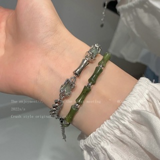 พร้อมส่ง ใหม่ สร้อยข้อมือไม้ไผ่ สไตล์จีน สําหรับผู้หญิง