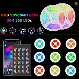 ⛄ สายไฟอัจฉริยะ Wifi LED RGB 65.6 ฟุต เทปไฟเปลี่ยนสีได้ 5050 สี พร้อมเสียง และแอพ และรีโมตคอนโทรล 24 คีย์ สําหรับตกแต่งบ้าน เทศกาลคริสต์มาส #homer