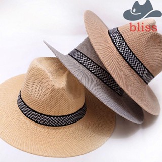 Bliss หมวกฟางแฟชั่น สไตล์โบฮีเมียน สําหรับผู้ชายวัยกลางคน