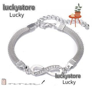 Lucky Infinity สร้อยข้อมือ จี้เลข 8 มิตรภาพ สําหรับผู้ชาย ผู้หญิง