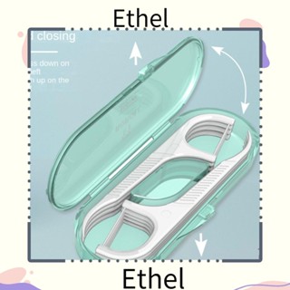 Ethel1 เครื่องจ่ายไหมขัดฟัน พลาสติกใส สีชมพู สีเขียว 100 ชิ้น 10 แพ็ค