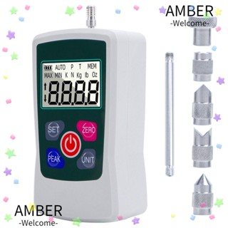 Amber เครื่องวัดแรงดึงดิจิทัล 500N ยูนิต N LB Kg Oz ขนาดเล็ก แบบพกพา หน้าจอ LCD แบ็คไลท์พลาสติก