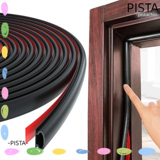 Pista ซีลประตูหน้าต่าง กันลม กันเสียง มีกาวในตัว รูปตัว D 6 เมตร สีดํา