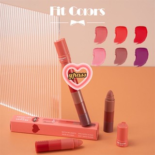 CYREAL 【สต็อกพร้อมจัดส่งรวดเร็ว】 Fitcolors Matte 6-color Lipstick Blend 6-section Matte Velvet Color Non-stick Cup Lip Gloss Lipstick