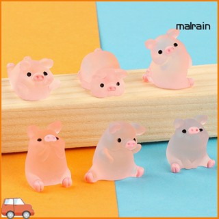 Mal- ฟิกเกอร์หมู แฮนด์เมด หลายรูปทรง น้ําหนักเบา สีชมพู สําหรับตกแต่งรถยนต์ 6 ชิ้น ต่อชุด