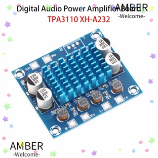 Amber บอร์ดขยายเสียงลําโพงดิจิทัล 3A ช่องคู่ 30W+30W 2 ชิ้น