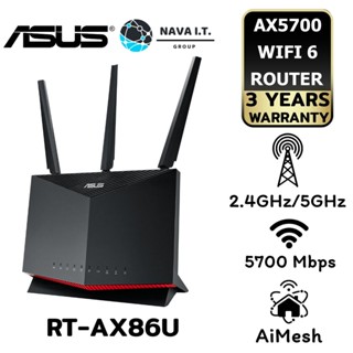 COINSคืน15%⚡FB9JMZV6⚡ ASUS RT-AX86U DUAL BAND AX5700 WIFI6 ROUTER NETWORK ประกัน 3 ปี