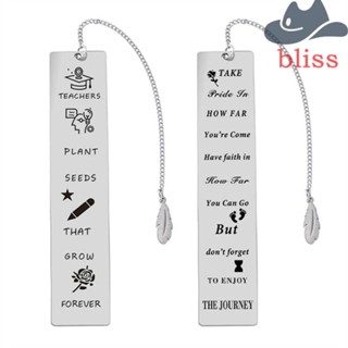 Bliss ที่คั่นหนังสือ จี้รูปใบไม้ พร้อมโซ่ สําหรับนักเรียน ของขวัญวันครู