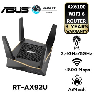 COINSคืน15%⚡FB9JMZV6⚡ ASUS MESH WI-FI (เครือข่ายไวไฟ) AIMESH AX6100 WI-FI SYSTEM (RT-AX92U 1 PACK) WIFI6 ประกัน 3 ปี