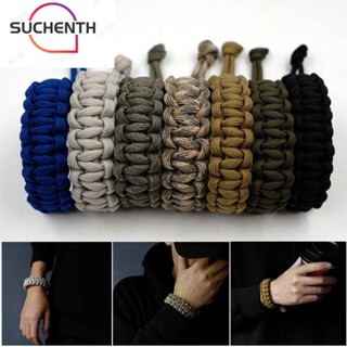 Suchenth สร้อยข้อมือฉุกเฉิน เชือกพาราคอร์ด ปรับได้ คุณภาพสูง 1 ชิ้น