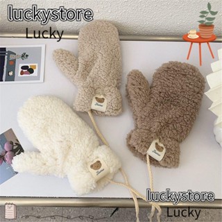 Lucky ที่คาดผมแฟชั่น ผ้ากํามะหยี่ขนนิ่ม ลายหมี ให้ความอบอุ่น สีพื้น สําหรับฤดูหนาว