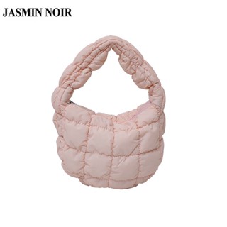 Jasmin NOIR กระเป๋าถือ กระเป๋าสะพายไหล่ ผ้าไนล่อน ลายสก๊อต เมฆน่ารัก ขนาดเล็ก สําหรับสตรี