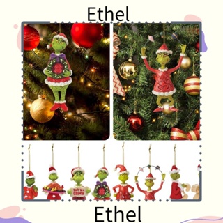 Ethel1 จี้ฟิกเกอร์อะคริลิค รูปต้นคริสต์มาส สําหรับแขวนตกแต่งบ้าน 3 ชิ้น