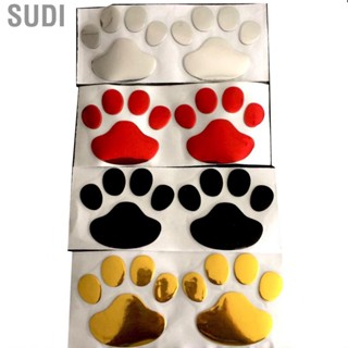 Sudi 2pcs Universal PVC Dog Paw Footprint  Car Emblem Decal Decoration Exterior Accessories