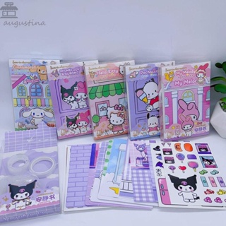 Augustina KT Cat Quiet Book, Kuromi KT Cat, Creative Handmade DIY สติกเกอร์ตกแต่งของเล่นเด็ก