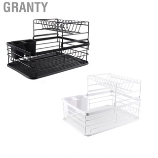 Granty Shelf Simple Iron Double Layer  Bowl Drain Rack for Kitchren