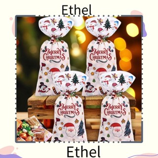 Ethel1 ถุงพลาสติกใส่ขนม คุกกี้ บิสกิต ลายคริสต์มาส 50 ชิ้น