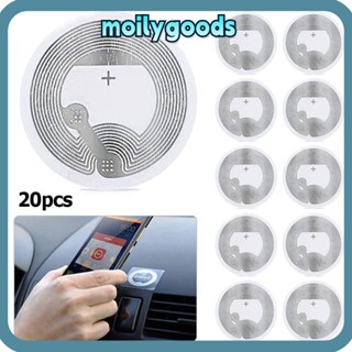 Moilyhd 20 ชิ้น NFC แท็ก อุปกรณ์เสริมสมาร์ทโฟน อ่านเร็ว แท็ก RFID