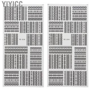 Yiyicc DIY Nail  2Pcs Self Adhesive Lace Latticed Stripe Pattern