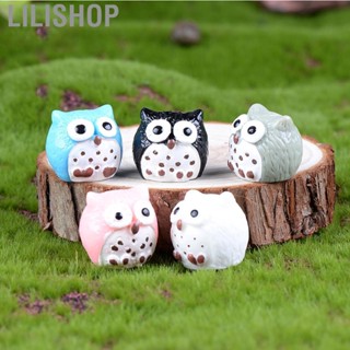 Lilishop Mini Owl Statue Vivid Colors Cute Safe Odorless Resin Durable Decor for Home Office Shelf