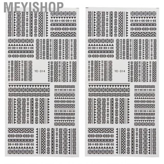 Meyishop DIY Nail  2Pcs Self Adhesive Lace Latticed Stripe Pattern