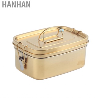 Hanhan 1.5L 304 Stainless Steel Lunch Box Double Layers Bento  Container Metal QT