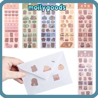 Moilyhd สติกเกอร์ ลายการ์ตูนน่ารัก DIY สําหรับตกแต่งไดอารี่ เครื่องเขียน 2 แผ่น