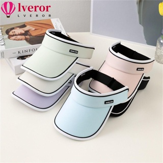 Lveror หมวกปีกกว้าง กันแดด ป้องกันรังสียูวี ปรับได้ สีพื้น สําหรับวิ่ง