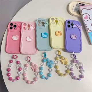 สําหรับ Xiaomi Poco F4 F3 F2Pro M3 Redmi Note12 Pro plus Note10 5G เคสโทรศัพท์มือถือ Soft TPU Case เคสมือถือ 3D Cute Wave Cartoon Hello Kitty เคสโทรศัพท์ใส กันกระแทก ปลอกซิลิโคน ตัวเรือนการ์ตูน มีเชือกแขวนอยู่