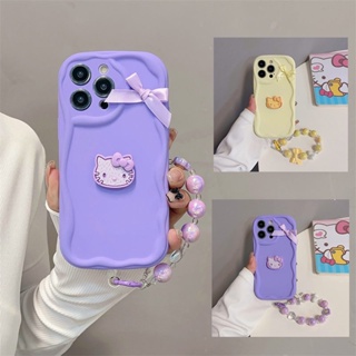 สําหรับ Vivo V29 V27E V27 Pro V23E V23 5G V20Pro V15 V9 S1 เคสโทรศัพท์มือถือ Soft TPU Case เคสมือถือ 3D Cute Wave Cartoon Hello Kitty เคสโทรศัพท์ใส กันกระแทก ปลอกซิลิโคน ตัวเรือนการ์ตูน มีเชือกแขวนอยู่