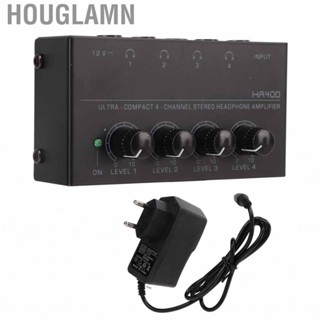 Houglamn Headphone Amplifier 4 Channels Stereo Audio Amp  1/4in TS100‑240VAC SPM