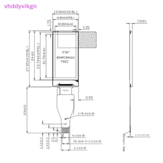 Vhdd โมดูลหน้าจอ LCD TFT 0.96 นิ้ว 80*160 ST7735 Driv 3.3V 8PIn TH