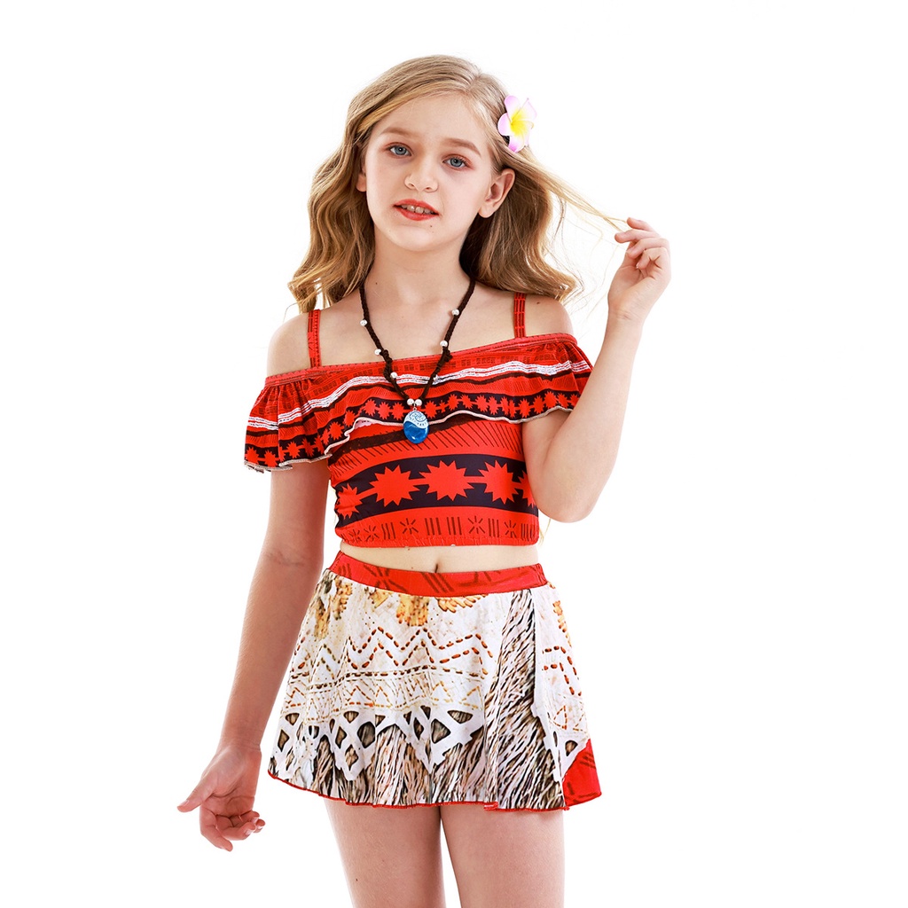 ชุดว่ายน้ําเด็ก Moana Moana Moana Girls Split Sling ชุดว่ายน้ํา