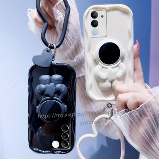 Phone Case VIVO V29 Pro V29e V27 V27e V25 Pro V25e V23 V23e 4G 5G เคสโทรศัพท์มือถือ TPU ป้องกันเลนส์ ปิดด้านหลัง ลายคลื่น แวววาว กันน้ํา พร้อมขาตั้ง แฟชั่น สําหรับ
