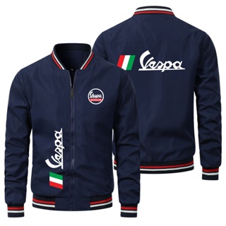 เสื้อแจ็กเก็ตลําลอง ลายโลโก้ Vespa ขนาดใหญ่ สไตล์สปอร์ต สําหรับผู้ชาย 2023