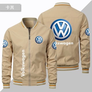 เสื้อแจ็กเก็ตลําลอง ขนาดใหญ่ ลายโลโก้ Volkswagen สไตล์สปอร์ต สําหรับผู้ชาย 2023