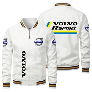 เสื้อแจ็กเก็ตลําลอง แบบบาง ขนาดใหญ่ ลายโลโก้ Volvo เหมาะกับการเล่นกีฬา ขี่รถจักรยานยนต์ สําหรับผู้ชาย 2023