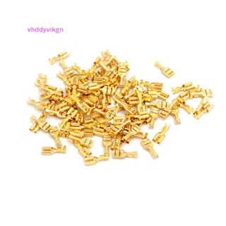 Vhdd ขั้วต่อสายไฟลําโพง ทองเหลือง 6.3 มม. สีทอง สําหรับรถยนต์ 100 ชิ้น