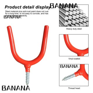 Banana1 ตะขอแขวนติดผนัง รูปตัว U เคลือบไวนิล 4 นิ้ว สีแดง สําหรับแขวนเครื่องมือทําสวน โรงรถ 10 แพ็ค