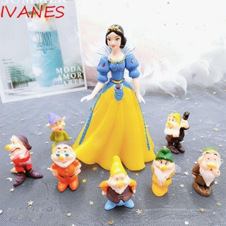 Ivanes โมเดลตุ๊กตาฟิกเกอร์ Snow White and the Seven Dwarfs Q Version ของเล่นสําหรับเด็ก