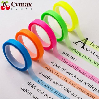 Cvmax สติกเกอร์ฉลาก PET เรืองแสง สีโปร่งใส สําหรับติดตกแต่งสมุดขูด DIY 5 ม้วน